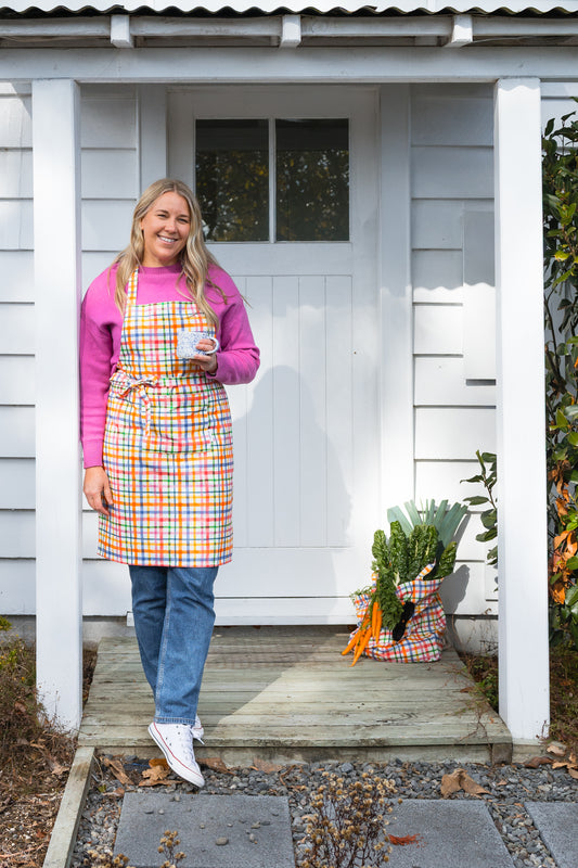 Joyful Check Apron